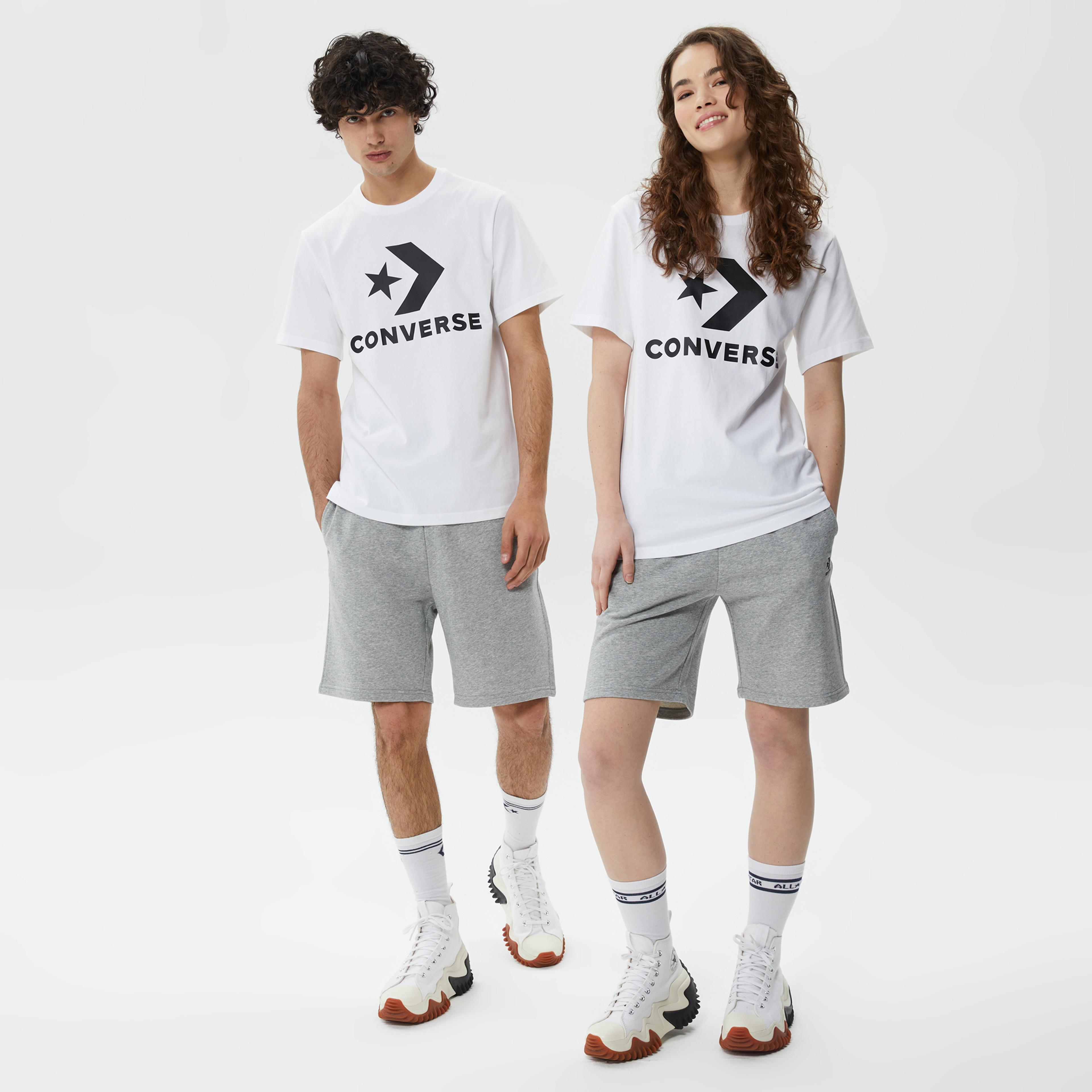 Converse Go-To Embroidered Star Chevron Fleece  Unisex Gri Şort