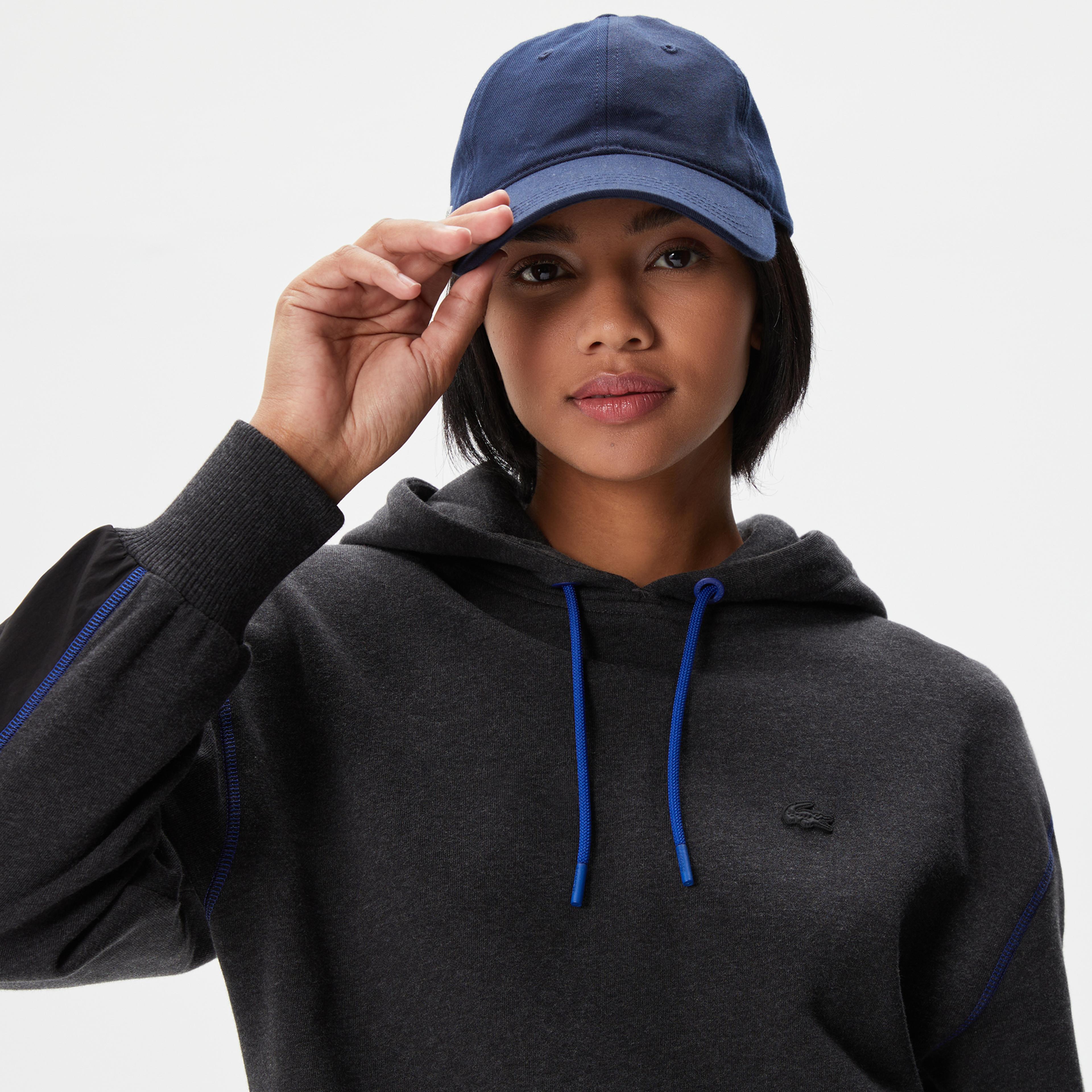 Kadın Relaxed Fit Kapüşonlu Renk Bloklu Siyah Sweatshirt