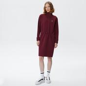 Kadın Loose Fit Uzun Kollu Dik Yaka Baskılı Bordo Elbise Kadın Loose Fit Uzun Kollu Dik Yaka Baskılı Bordo Elbise