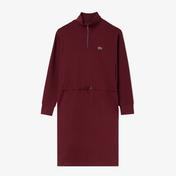 Kadın Loose Fit Uzun Kollu Dik Yaka Baskılı Bordo Elbise Kadın Loose Fit Uzun Kollu Dik Yaka Baskılı Bordo Elbise