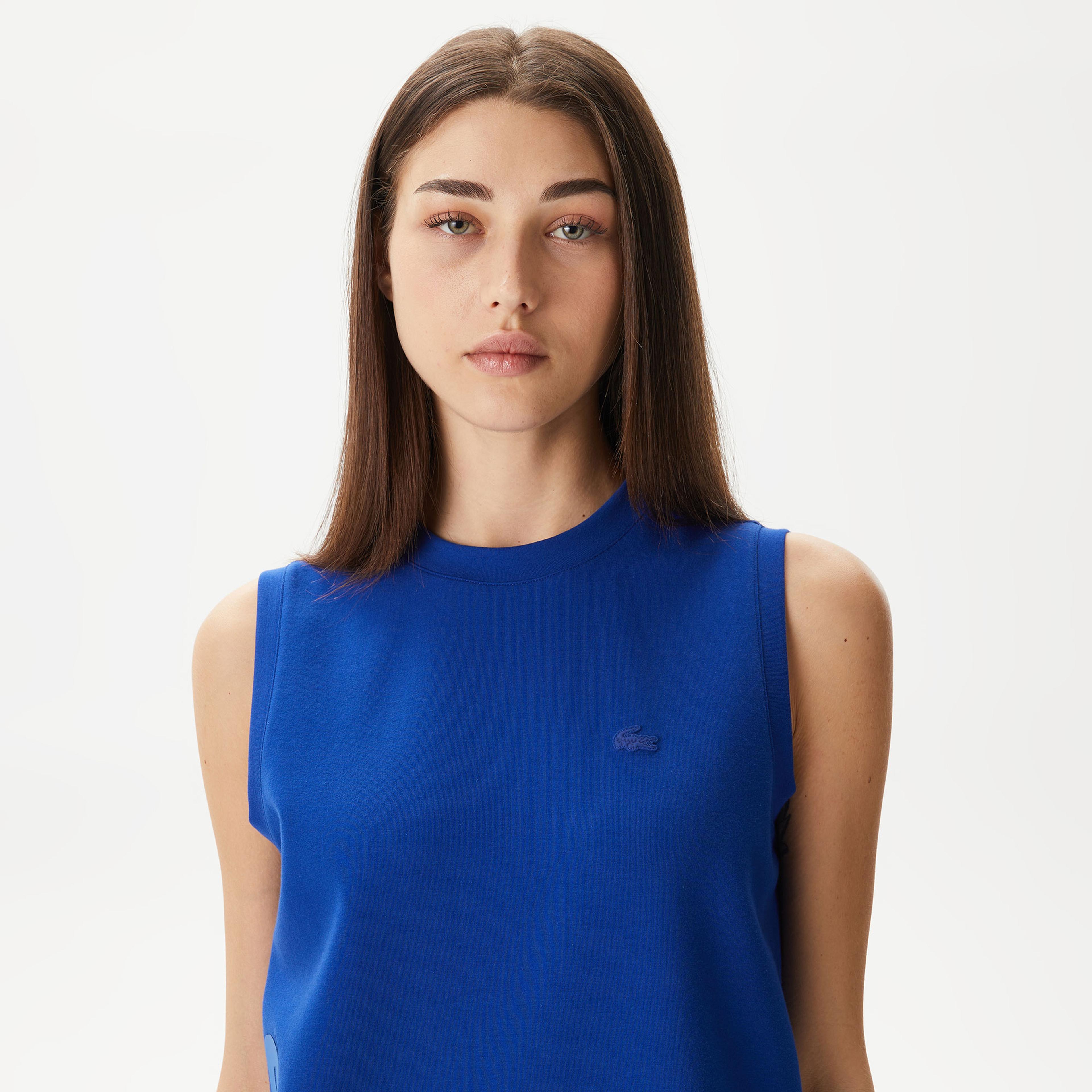 Kadın Straight Fit Kolsuz Baskılı Mavi Elbise Kadın Straight Fit Kolsuz Baskılı Mavi Elbise