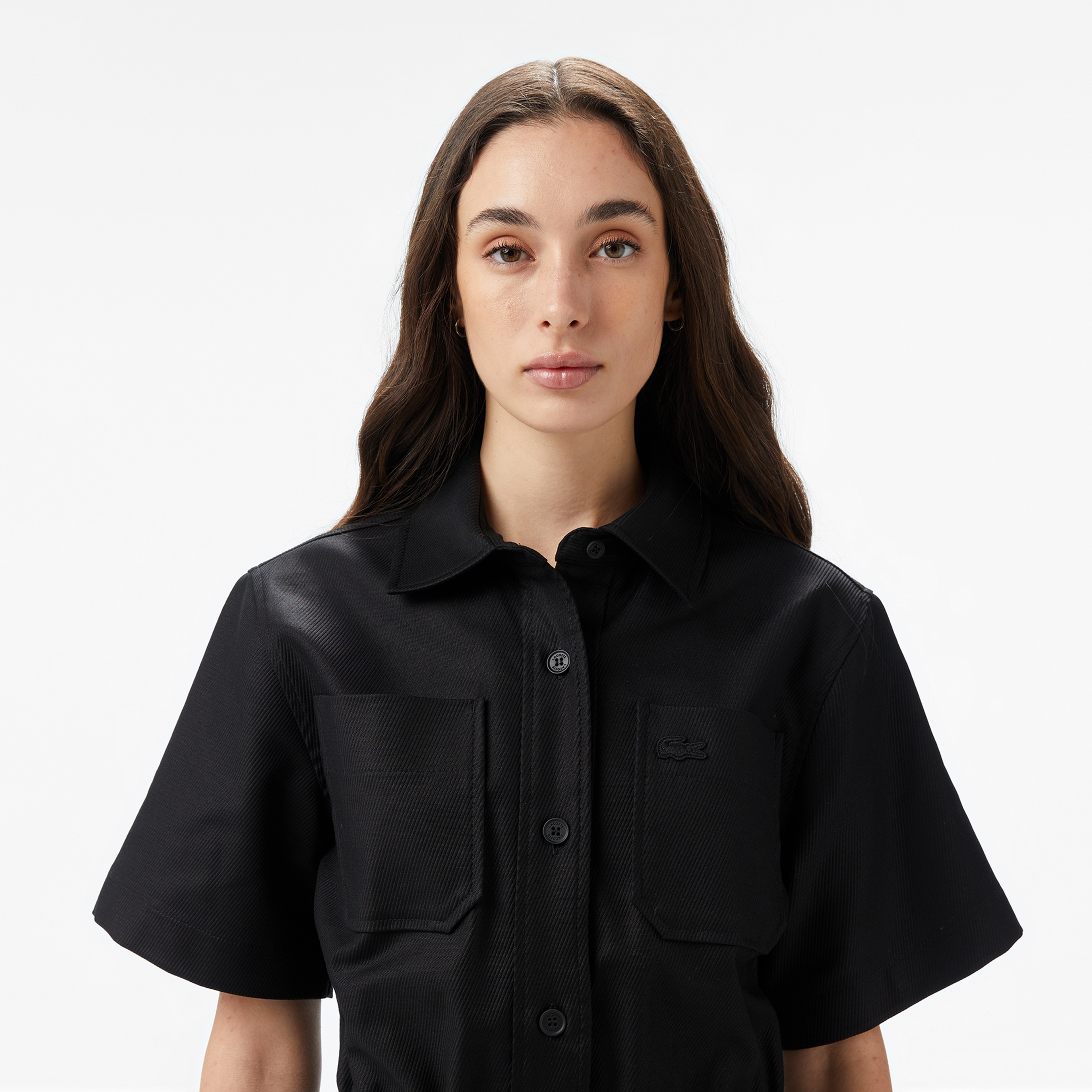 Lacoste Kadın Classic Fit Kısa Kollu Siyah Elbise Lacoste Kadın Classic Fit Kısa Kollu Siyah Elbise