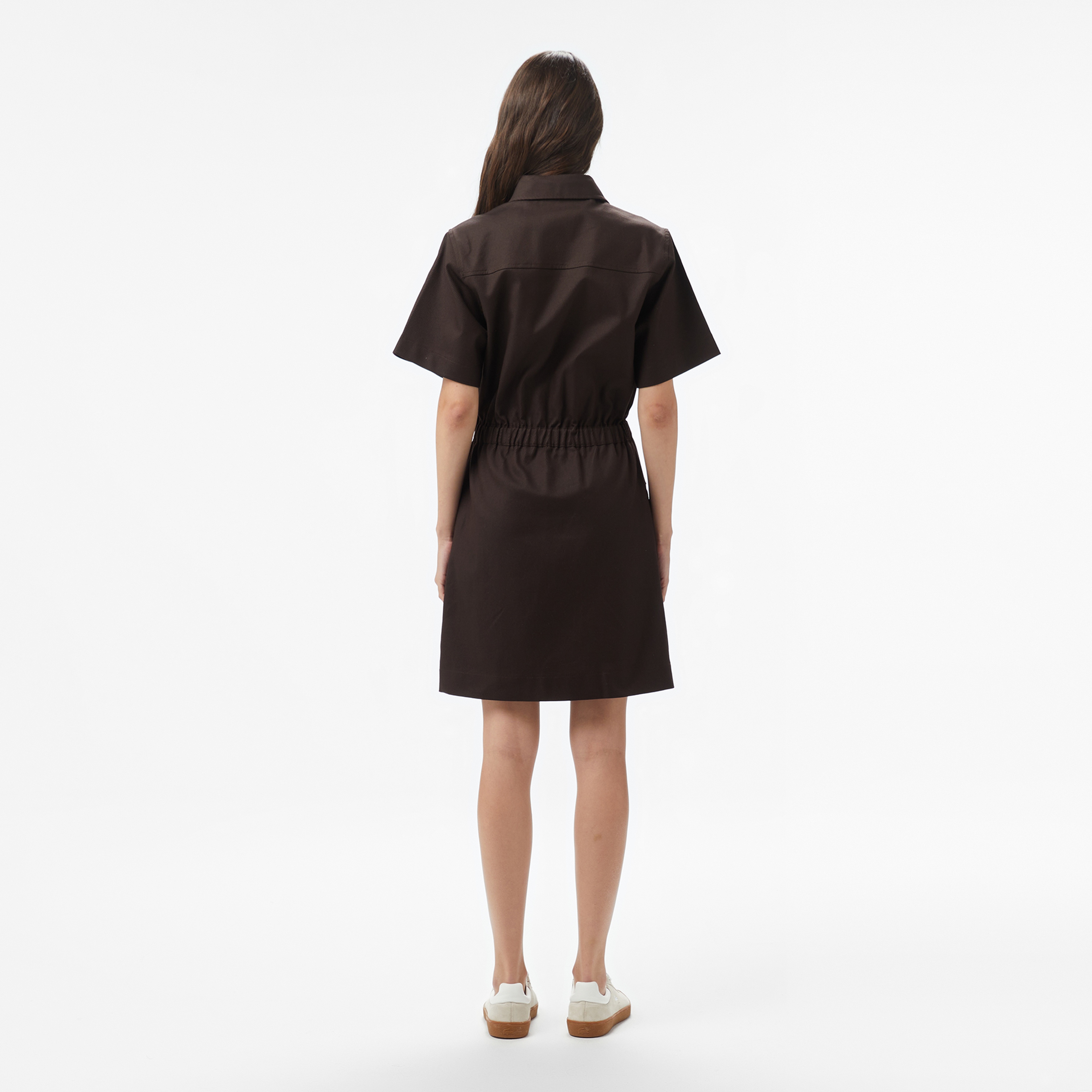Lacoste Kadın Classic Fit Kısa Kollu Kahverengi Elbise Lacoste Kadın Classic Fit Kısa Kollu Kahverengi Elbise