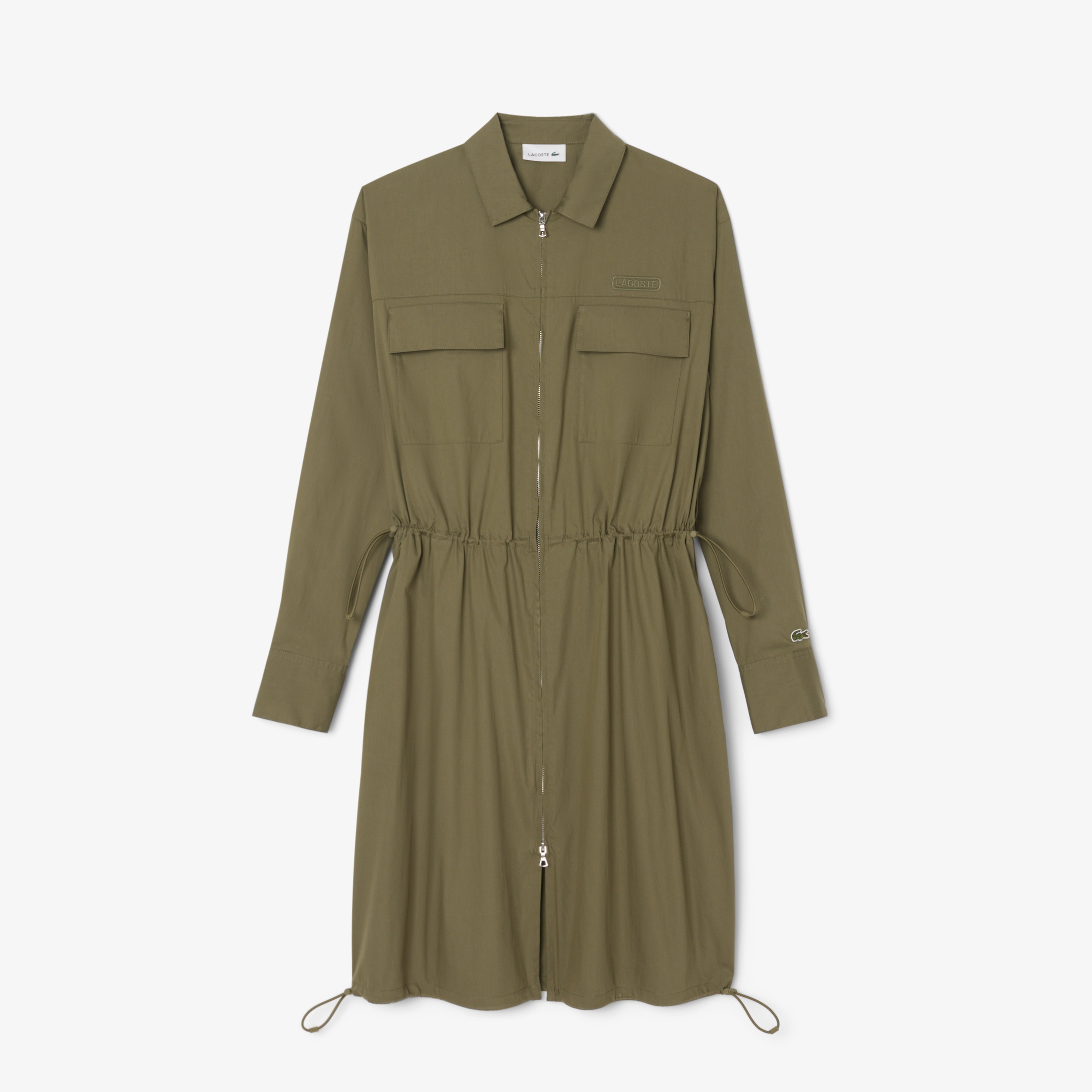Kadın Oversize Fit Uzun Kollu Fermuarlı Haki Elbise Kadın Oversize Fit Uzun Kollu Fermuarlı Haki Elbise