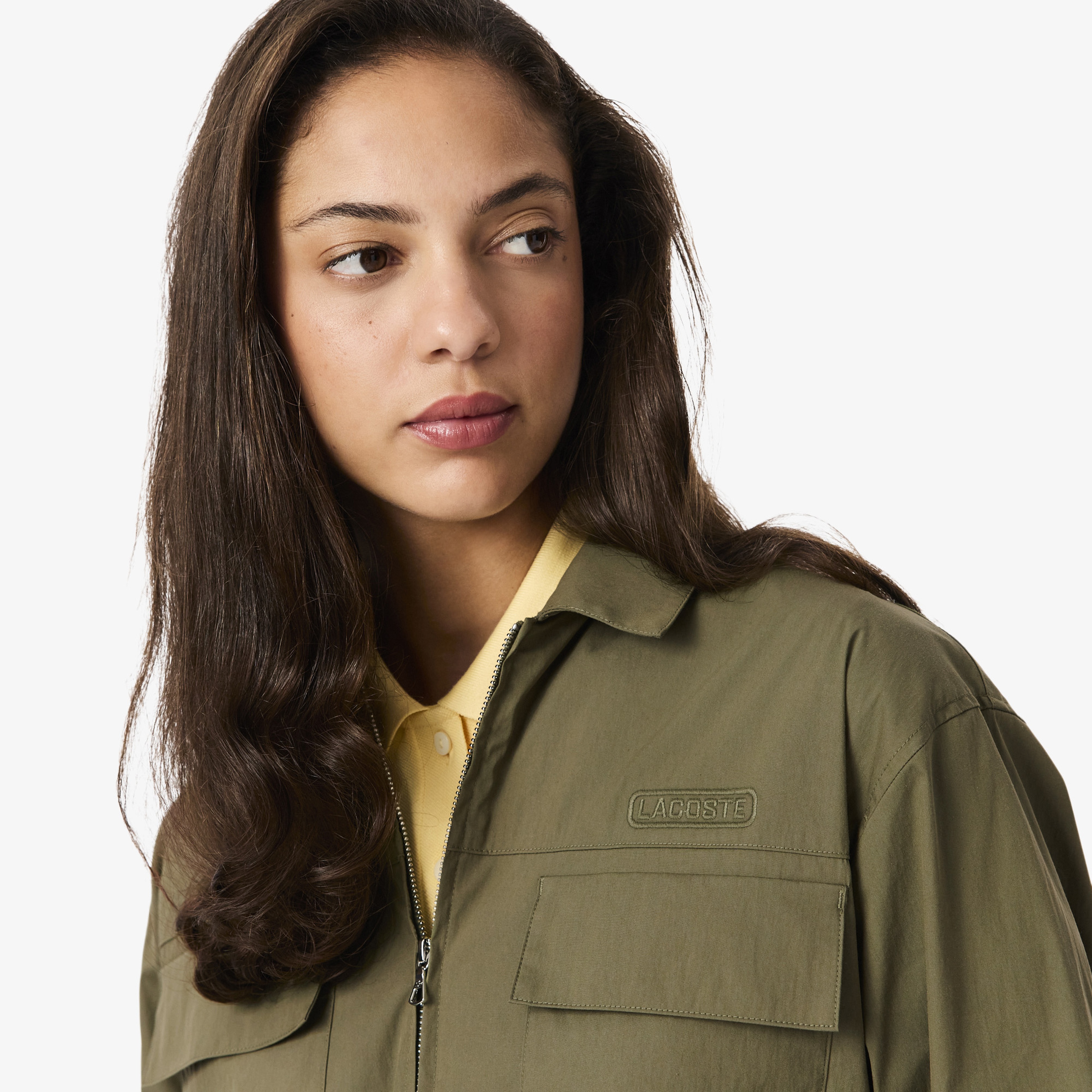 Kadın Oversize Fit Uzun Kollu Fermuarlı Haki Elbise Kadın Oversize Fit Uzun Kollu Fermuarlı Haki Elbise