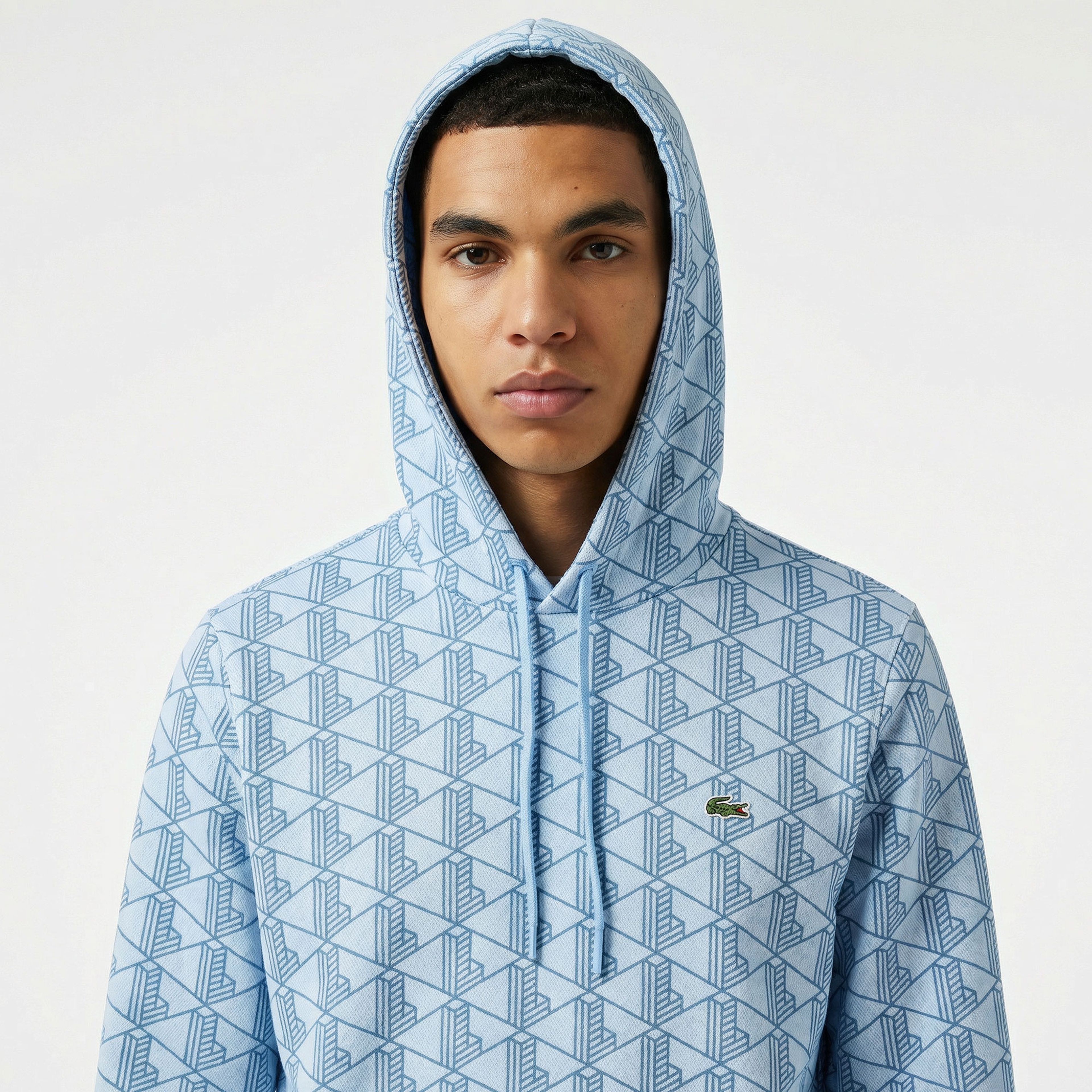 Lacoste Relaxed Fit Monogram Erkek Mavi Sweatshirt Lacoste Relaxed Fit Monogram Erkek Mavi Sweatshirt
